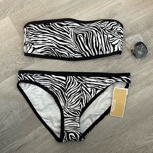 Michael by Michael Kors zebra bandeau bikini